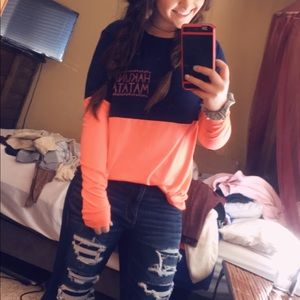 Peach & Navy Long Sleeve